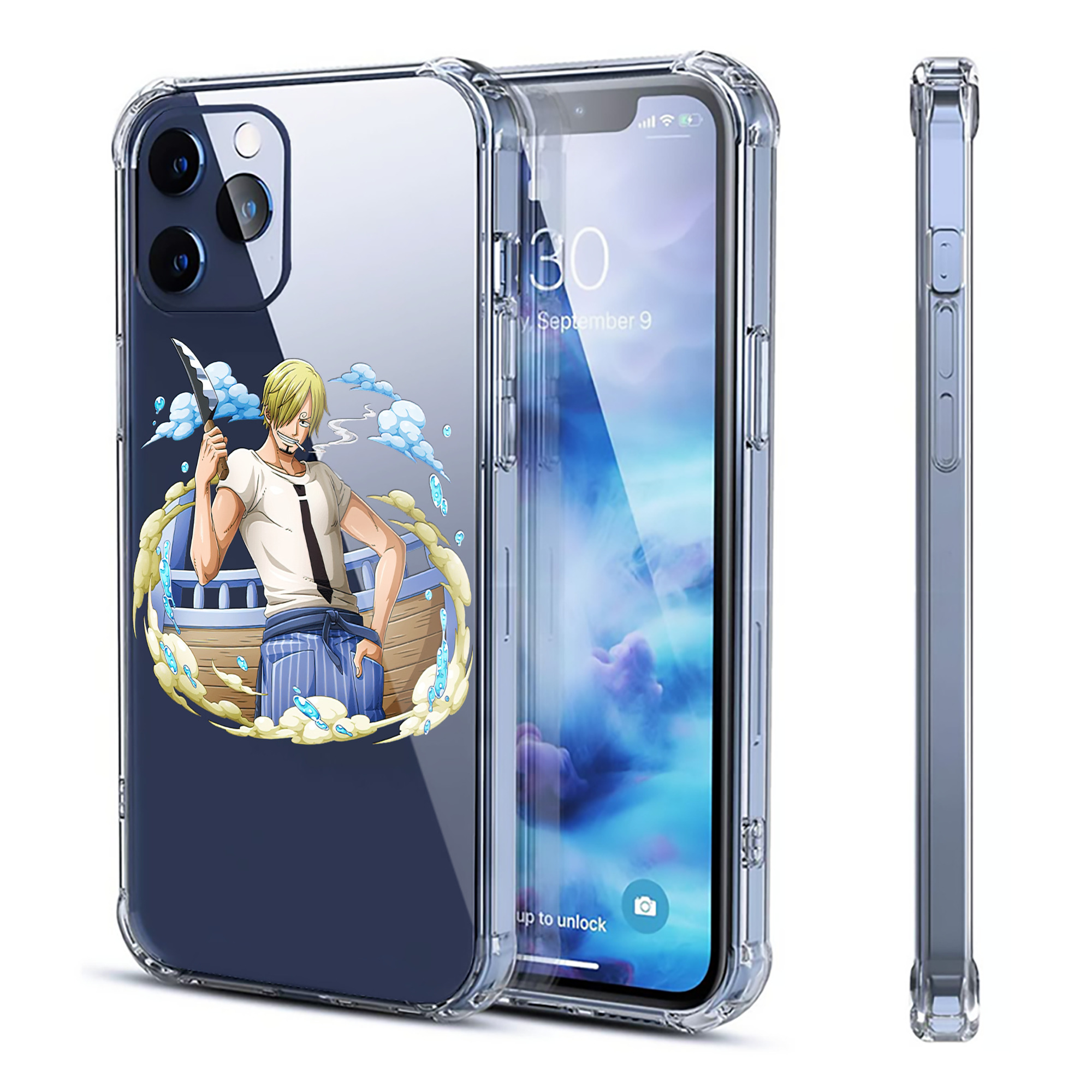 （画像用） ワンピース サンジ ONE PIECE Sanji 【iPhone 12シリーズ対応】透明スマホケース（クリアソフトケース）